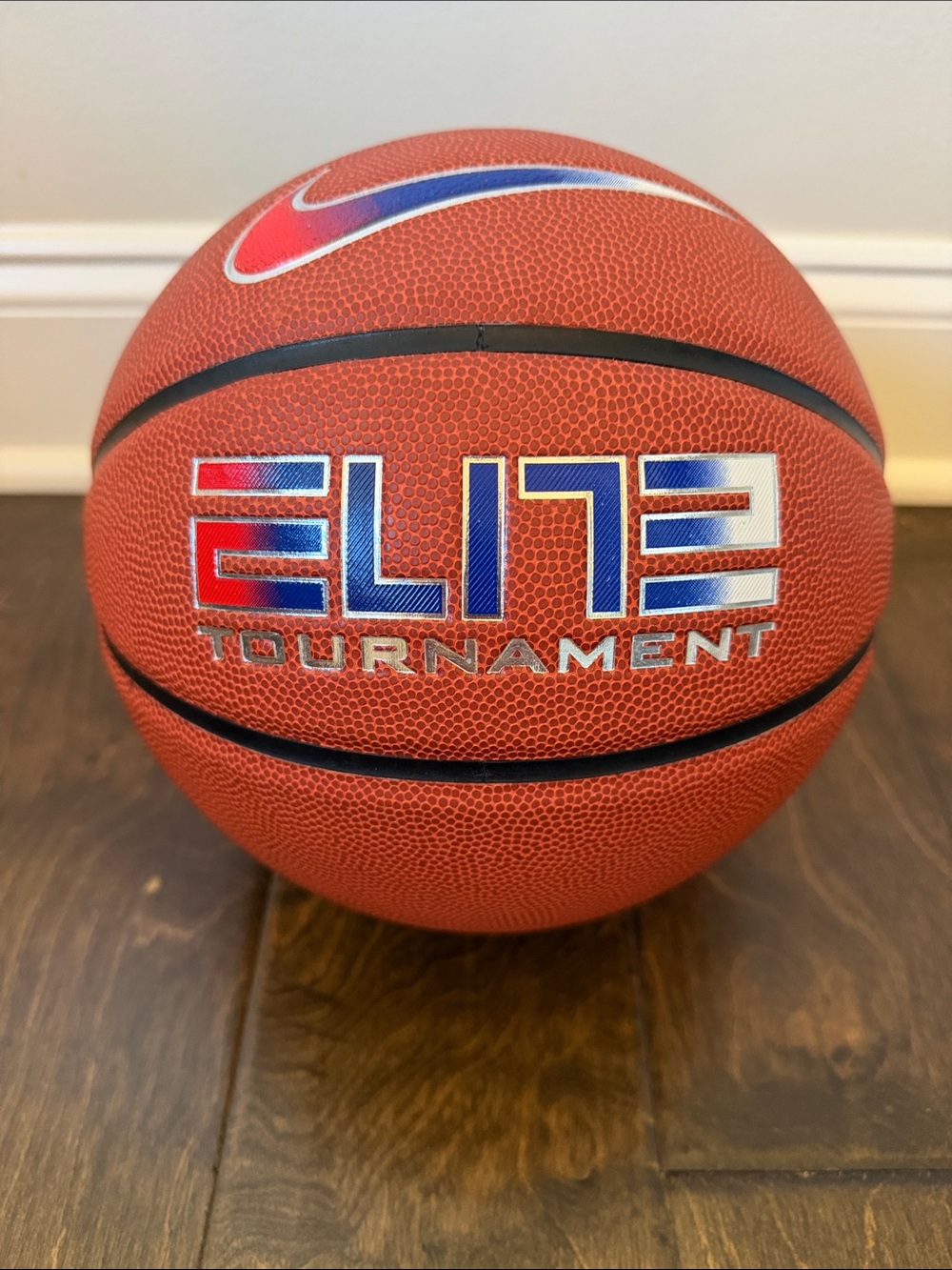 Nike Elite Tournament Basketball - Orange with Blue & Red Accents